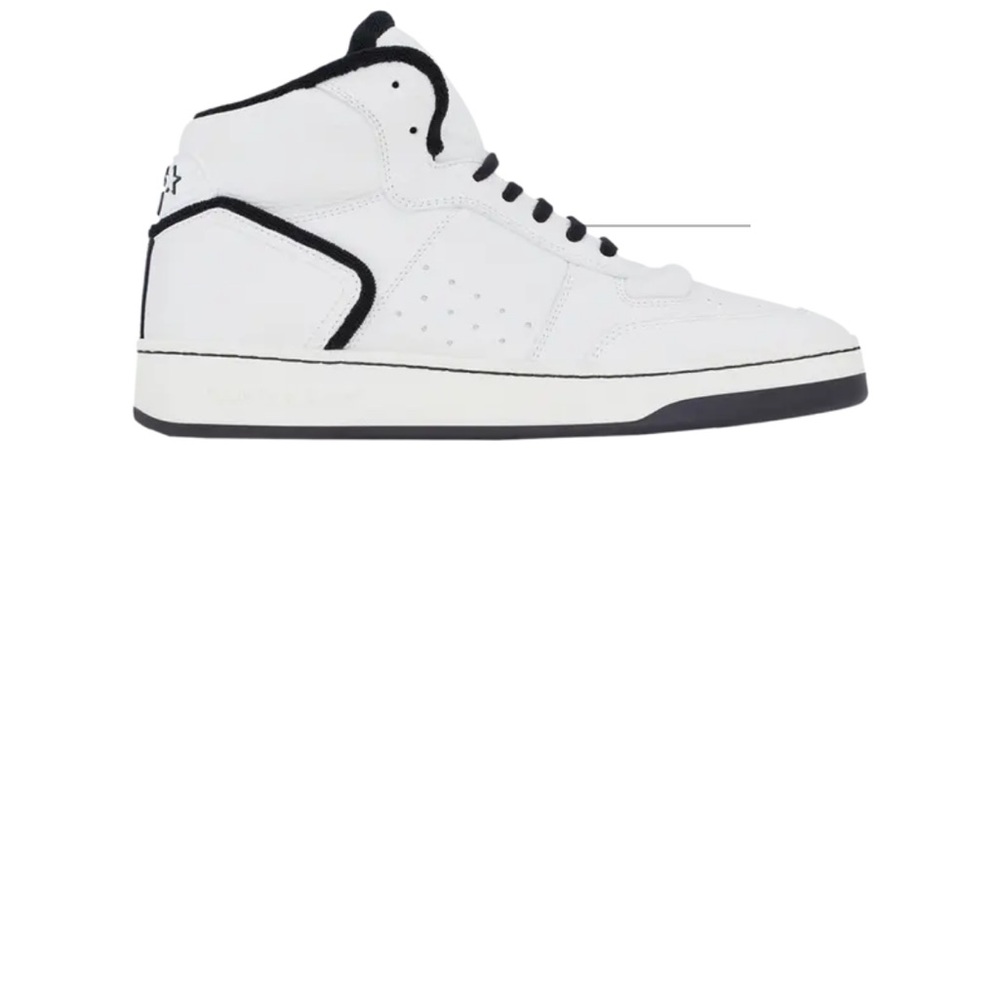 Saint Laurent Black and White High-Top Sneakers - Picture 1 of 7